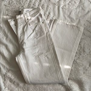 AGOLDE White Cropped Flare Jeans